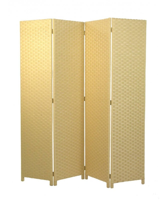 Paravento 4 ante naturale in poliestere 40x175 cm