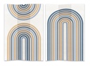 Paravento stampa 3 ante azzurro e arancione 120,6x2,5h180 cm