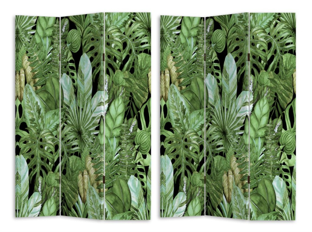 Paravento stampa 3 ante foglie verde 120,6x2,5h180 cm