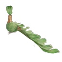 Pavone piume verde con clip 30x5x11 cm
