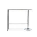 Penisola rettangolare colore cemento con gamba cromata 120x60xh.105 cm