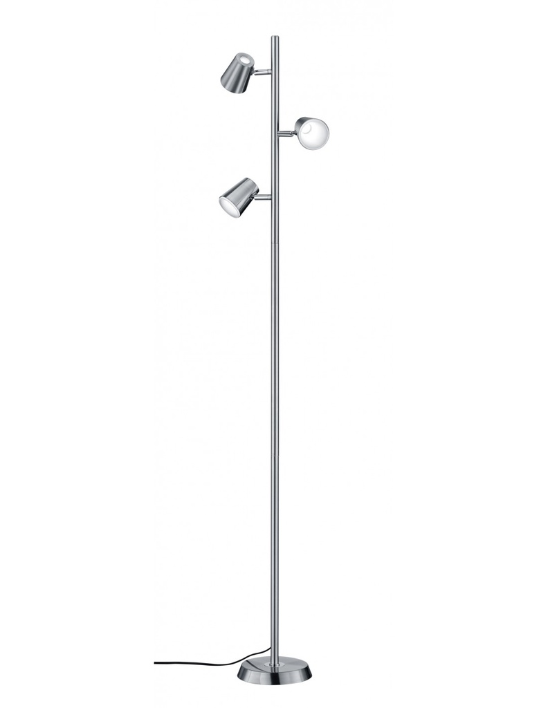 Piantana Fusto Lineare 3 Faretti Spot Led Nichel Trio Lighting