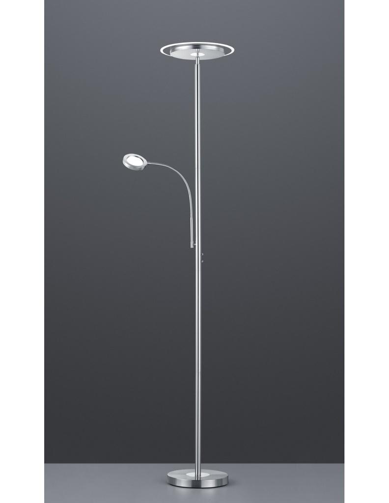 Piantana LED Dimmerabile con Luce Spot da Lettura Nichel