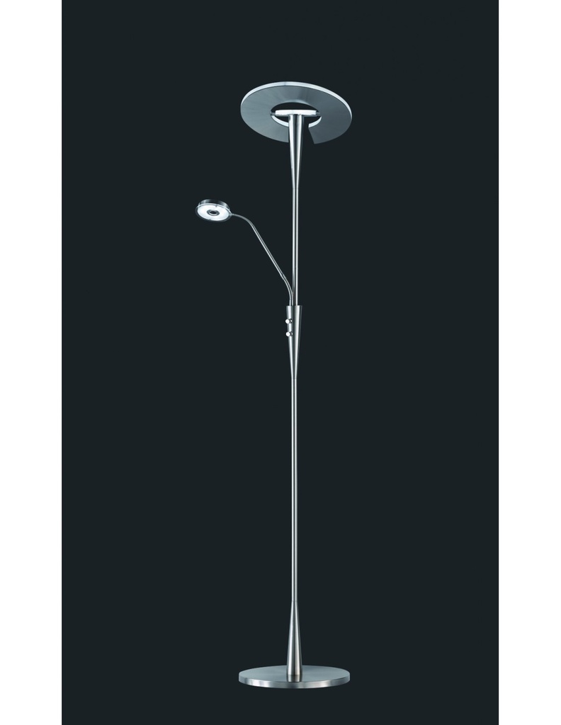 Piantana LED con Luce Spot da Lettura Dimmerabile Quebec Nichel