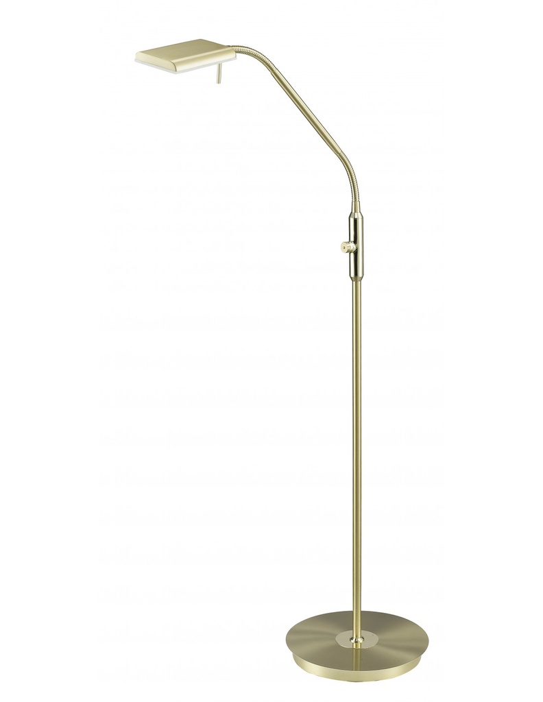 Piantana Studio Braccio Led Flessibile Ottone Satinato