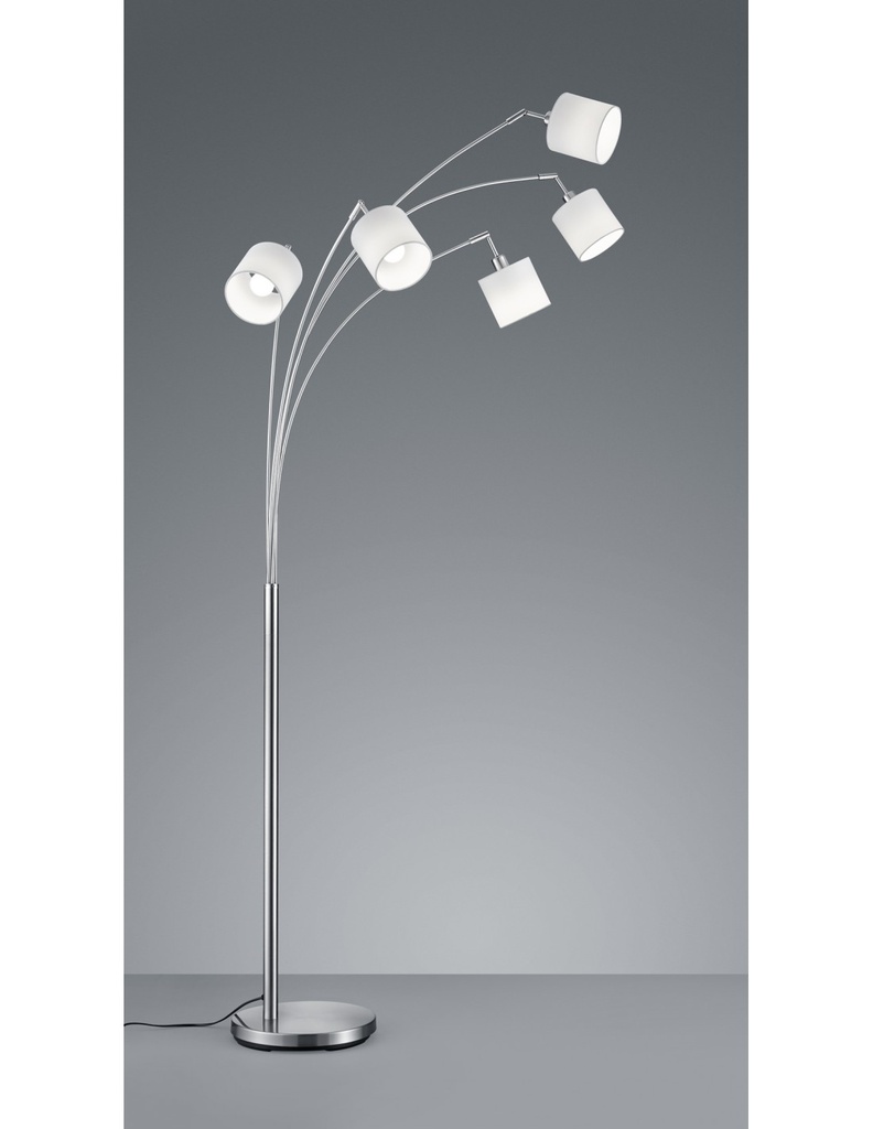 Piantana Tommy Nichel 5xE14 Tessuto Bianco H200 cm