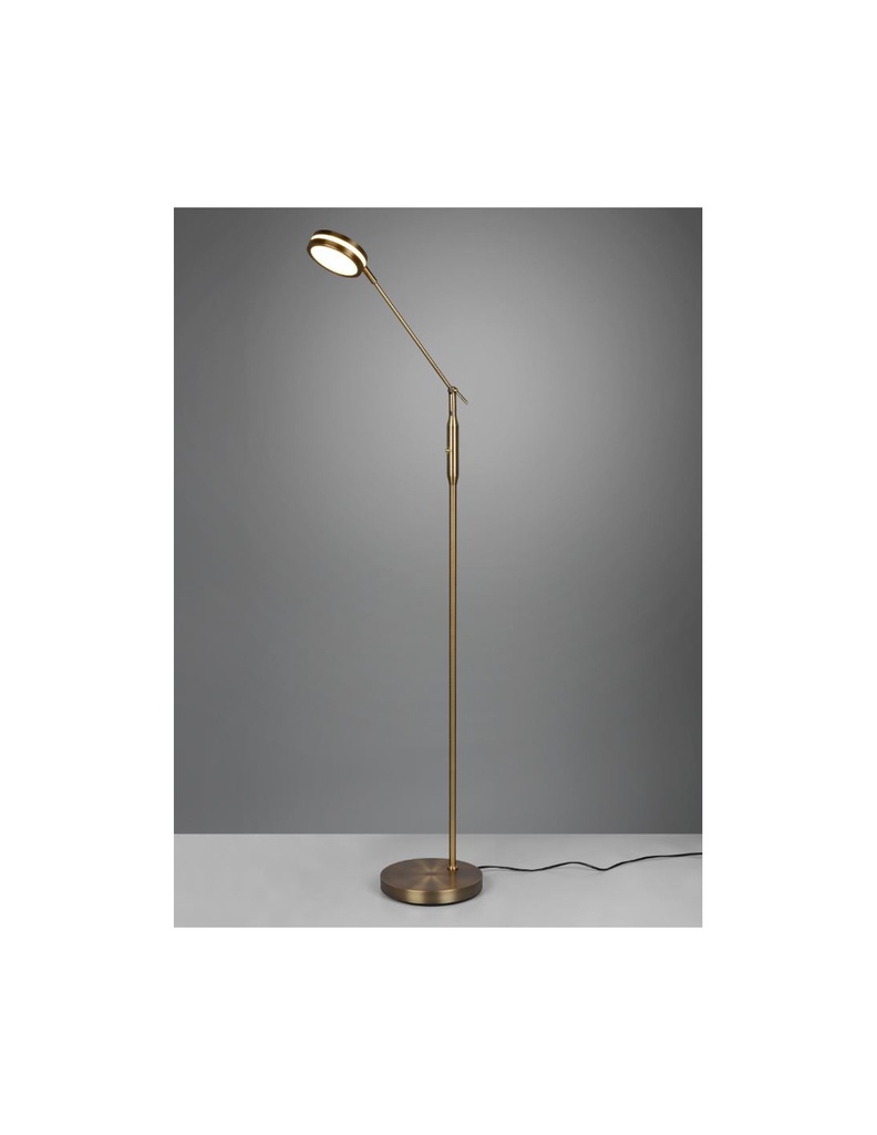 Piantana Touch Led Disco Orientabile in Ottone Invecchiato