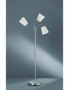 Piantana Windu 3xE27 Nichel E Paralumi Bianco H140 cm Trio Lighting