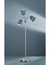 Piantana Windu 3xE27 Nichel E Paralumi Grigio H140 cm Trio Lighting