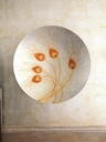Piatto decorativo in legno, finitura bianca, 65x65x1 cm