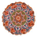Piatto decorativo in ceramica arancione 30x30x3 cm