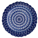 Piatto Decorativo in Ceramica Blu ø25x3 cm