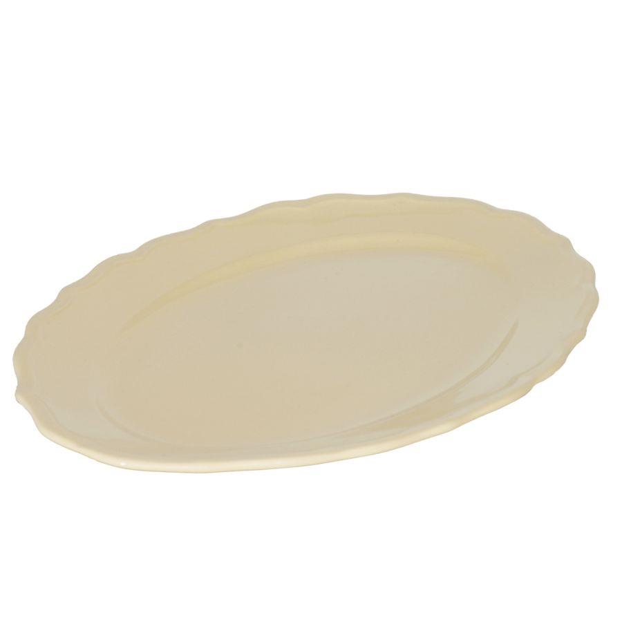 Piatto ovale crema Juliet, 35x26 cm