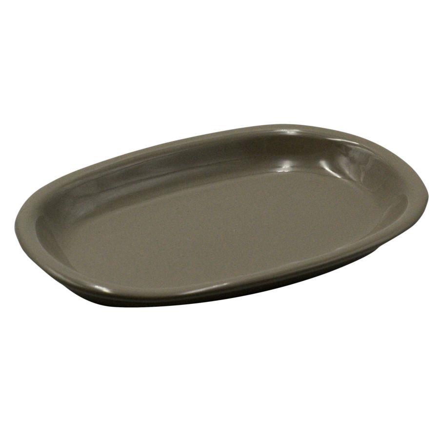 Piatto ovale tortora Romeo cm36x25h4