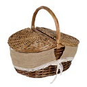 Cesto Picnic Francesca in vimini con copertura ovale in juta cm41x32h19-24-37