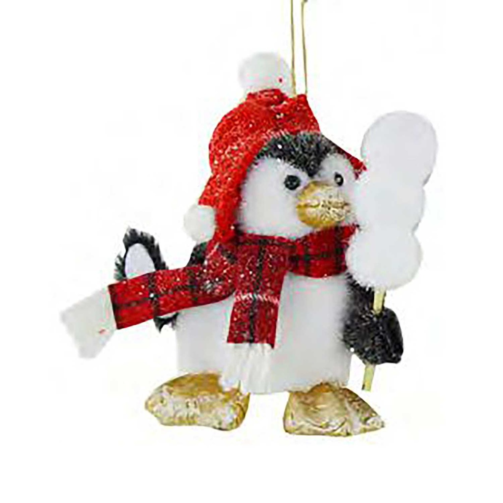 Pinguino con Berretto Rosso - 13 x 13 x 15 cm