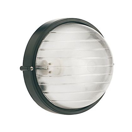 Plaf.Grande E27  linea industriale tonda  nero