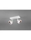 Plafoniera 2 Faretti Spot Orientabili Bianco Opaco