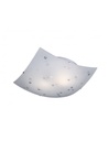 Plafoniera 2 Luci Colina Vetro Quadrato Bianco Decorativo Trio Lighting