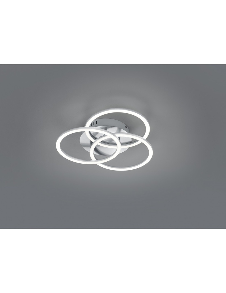 Plafoniera a 3 Anelli Orientabili LED Dimmer Circle Nichel Trio Lighting