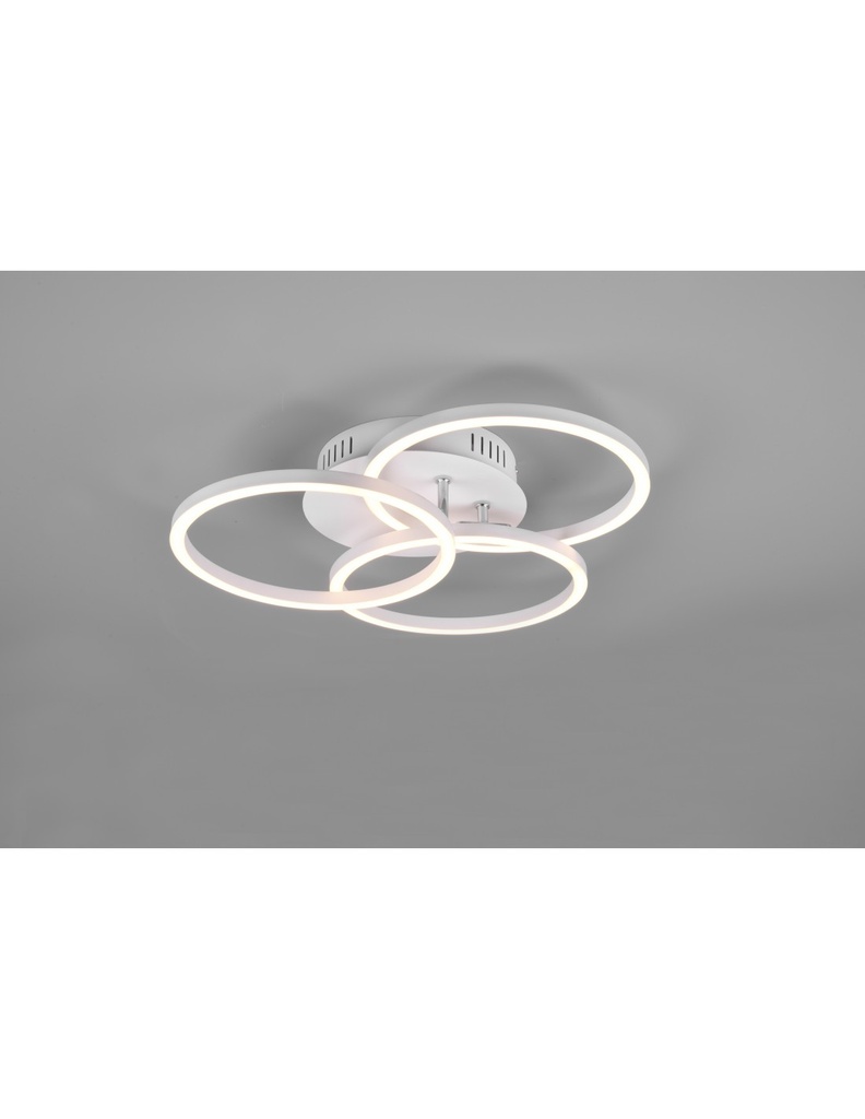 Plafoniera 3 Cerchi Orientabili Led Dimmer Circle Bianco