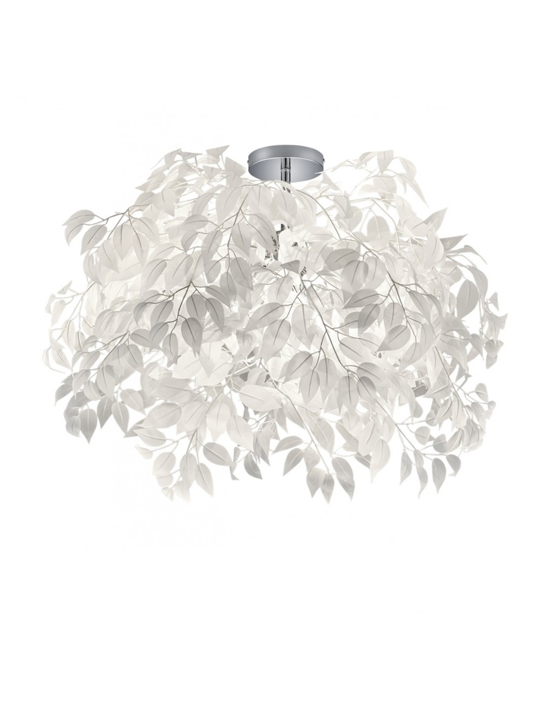 Plafoniera 3 Luci Foglie Lavabili Bianche Ø70 cm