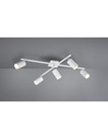 Plafoniera 5 Faretti Cilindro Spot Orientabili Bianco