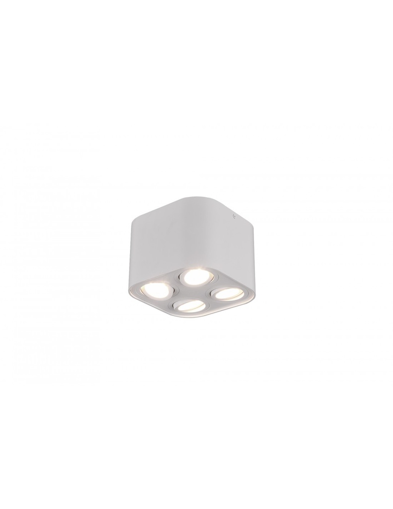 Plafoniera Cubo 4 Spot Orientabili Bianco Opaco