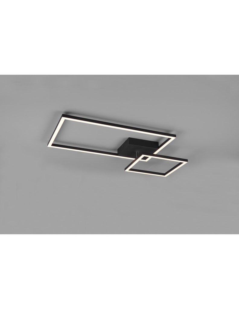 Plafoniera Squadrata Orientabile LED Dimmer Nero