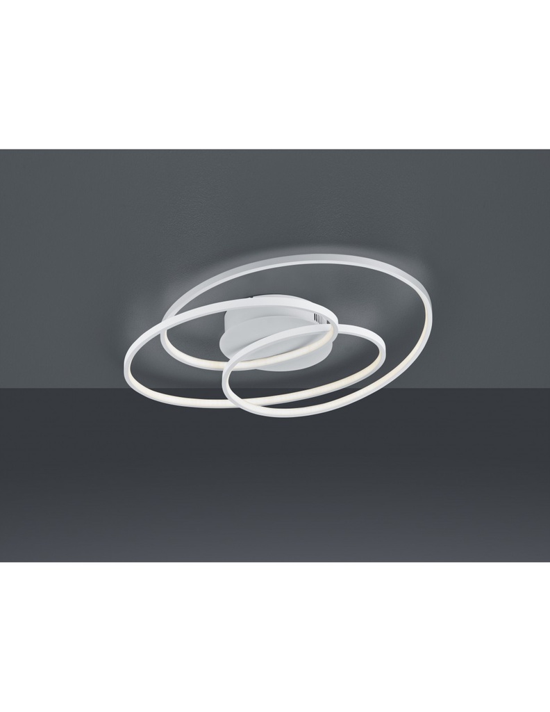 Plafoniera a Led Gale 3 Cerchi Bianco Opaco Dimmerabile L60 cm