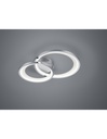 Plafoniera Doppio Cerchio Cromo Led 29w Dimmerabile L59 cm