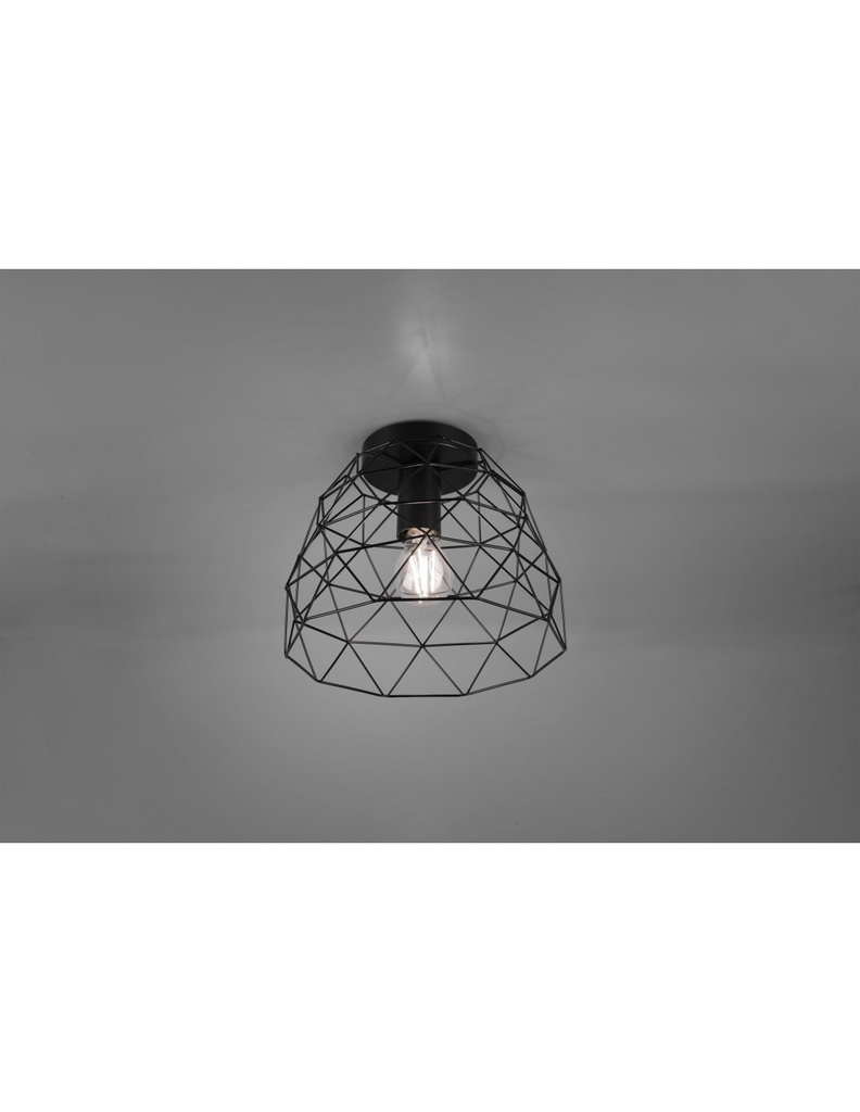Plafoniera Gabbia Nero Opaco Ø27 cm