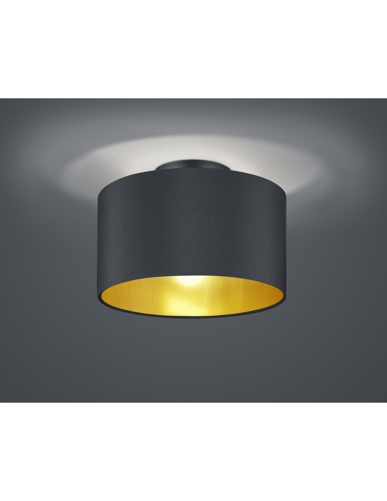 Plafoniera in Metallo Nero-Oro H160 cm Ø30 cm