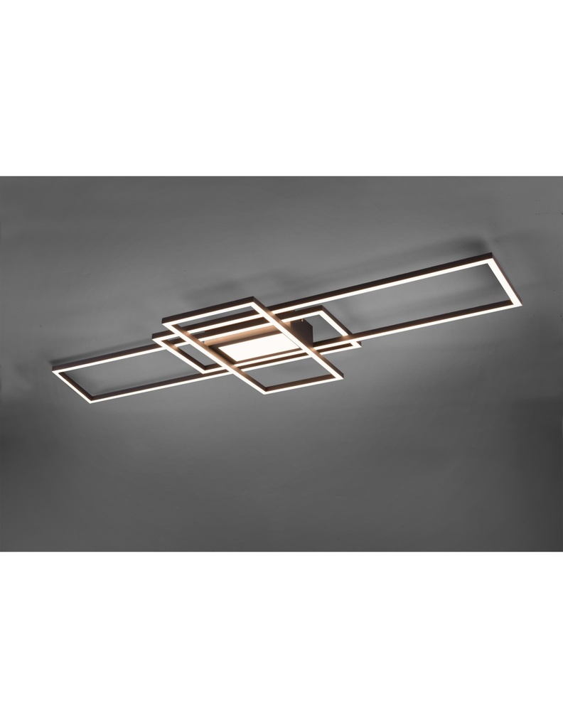 Plafoniera Irvine 3 Rettangoli Led 60w Antracite L105 cm Dimmerabile
