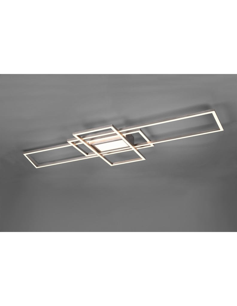 Plafoniera Irvine 3 Rettangoli Led 60w Nichel L105 cm Dimmerabile