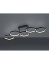 Plafoniera Led Dimmerabile Vigo 5 Esagoni L90 cm Antracite