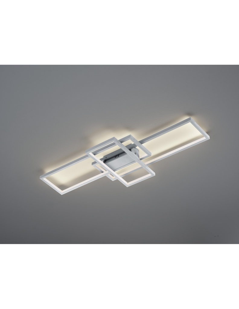 Plafoniera Led Thiago 3 Rettangoli L104 cm Nichel