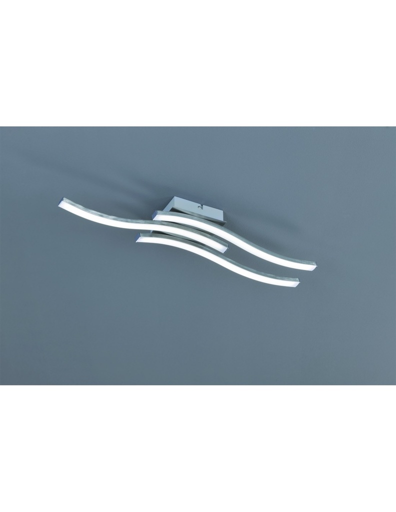 Plafoniera Moderna 3 Bacchette Led 3000k Nichel Opaco