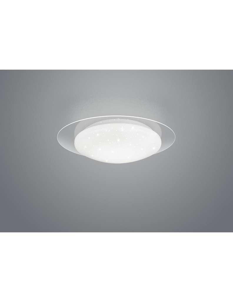 Plafoniera Moderna Led Dimmerabile Effetto Stelle Glitterate Bianco Ø35 cm