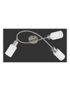 Plafoniera Nichel Braccio Curvo 3 Spot Orientabili Paralumi Vetro Mars Trio Lighting