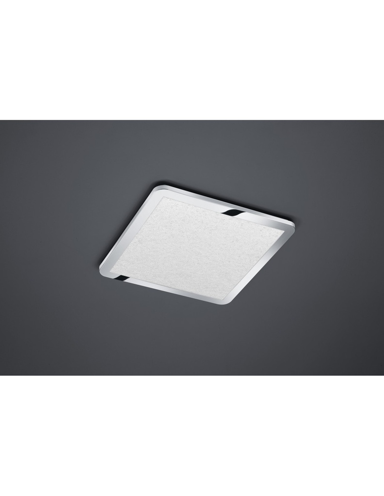 Plafoniera Quadrata Led Dimmerabile Cromo IP44 40x40 cm