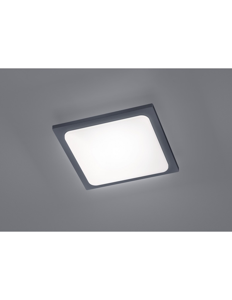 Plafoniera Quadrata da Esterno Trave LED IP54 Antracite 25x25 cm