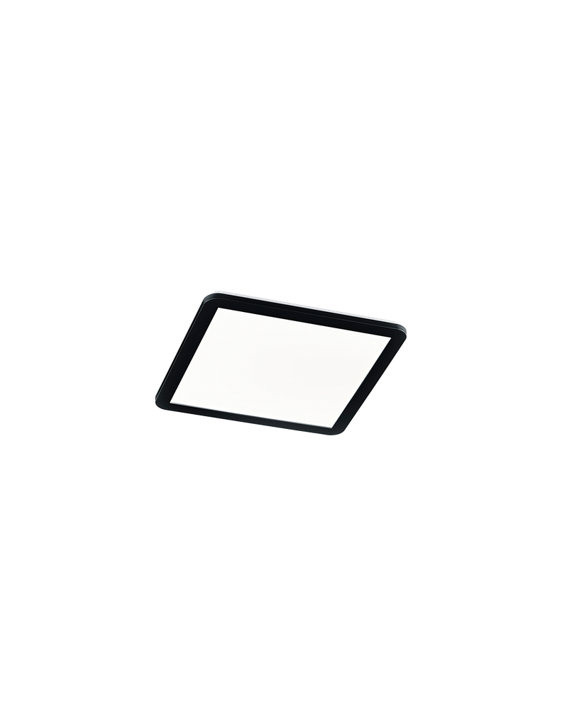 Plafoniera Quadrata LED Dimmerabile 22w Nero IP44