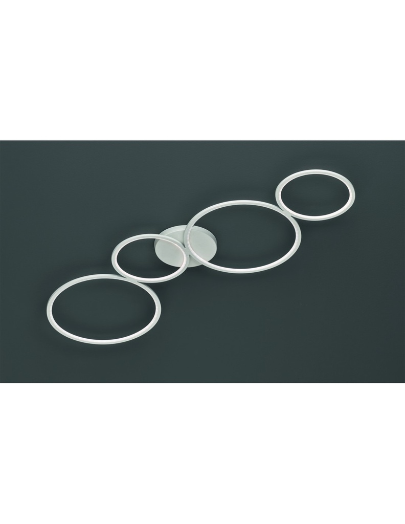 Plafoniera a LED Rondo 4 Cerchi Bianco L97 cm