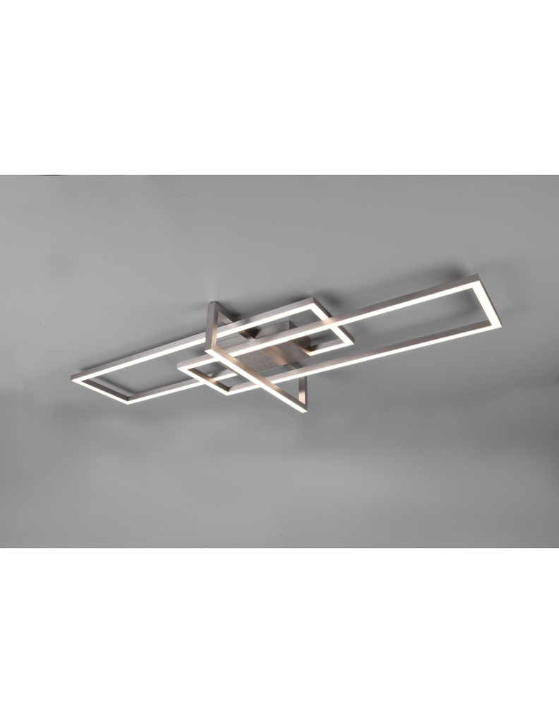 Plafoniera Led Salinas 3 Rettangoli Nichel L100 cm Dimmerabile