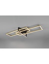 Plafoniera a LED Salinas 3 Rettangoli Oro-Nero L100 cm Dimmerabile