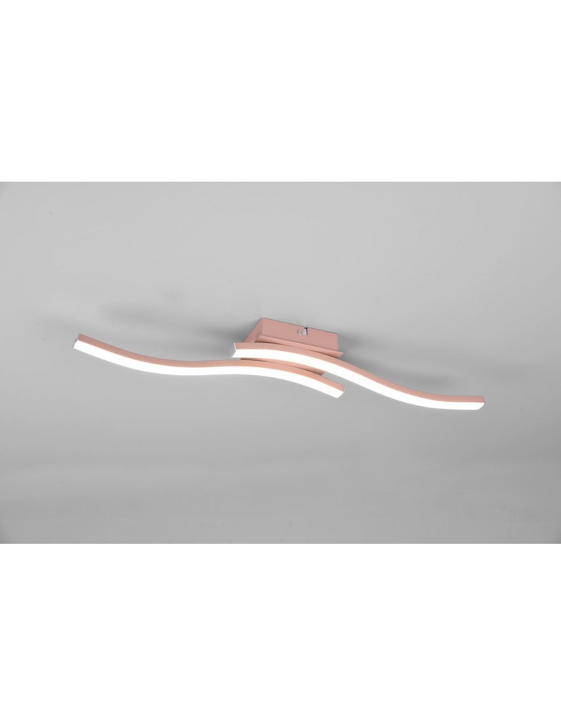 Plafoniera Soffitto Design Doppia Bacchetta Led 4000k Route Oro Rosa Trio Lighting