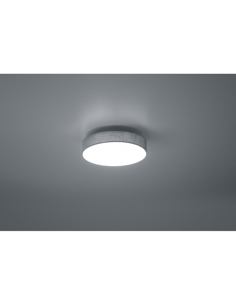 Plafoniera Soffitto Led Paralume Tessuto Grigio Ø30 cm