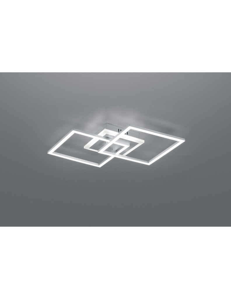 Plafoniera Doppio Quadrato Alluminio Led 25w Dimmerabile L57 cm