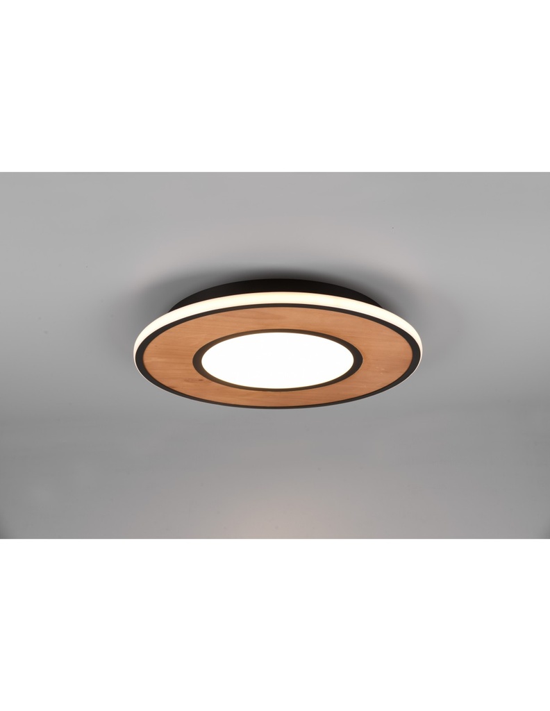 Plafoniera Vintage Legno Led Dimmer Ø50 cm